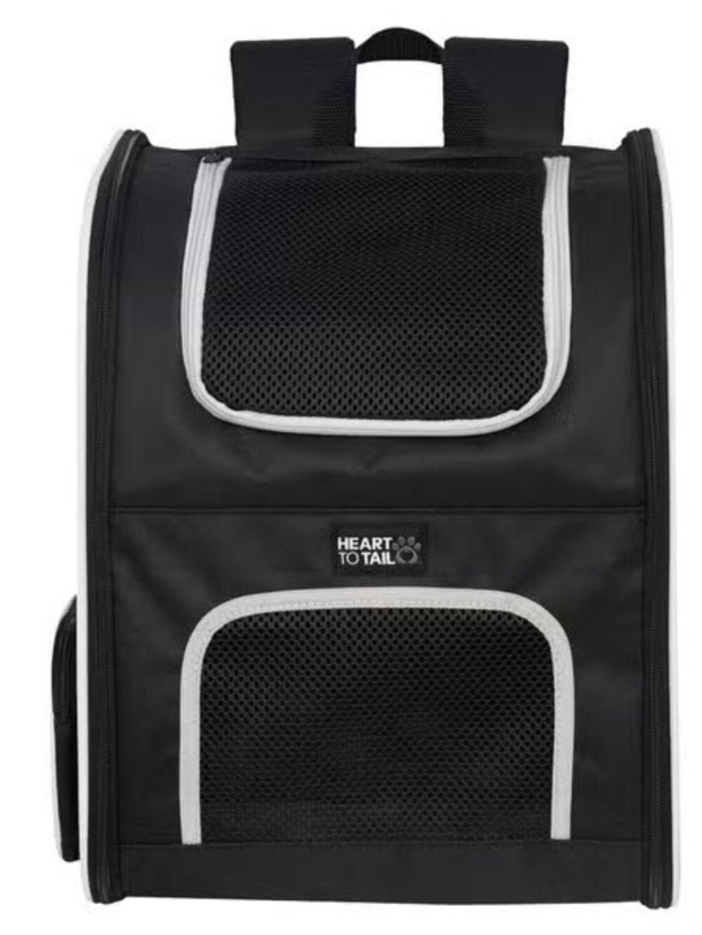 Heart to Tail Black Pet Backpack with Lounge